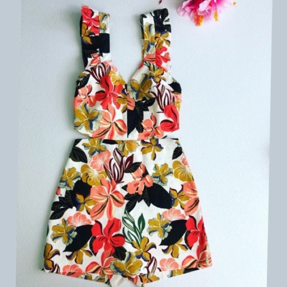 Zara Floral Print Jumper with Cutouts